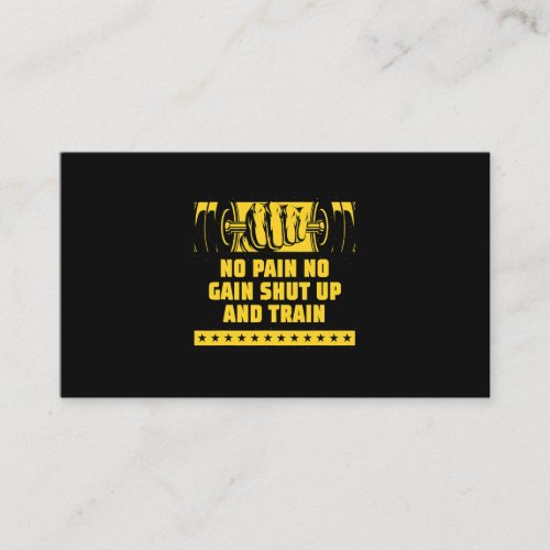Shut Up and Train Funny Workout Humor Gym Sayings Business Card