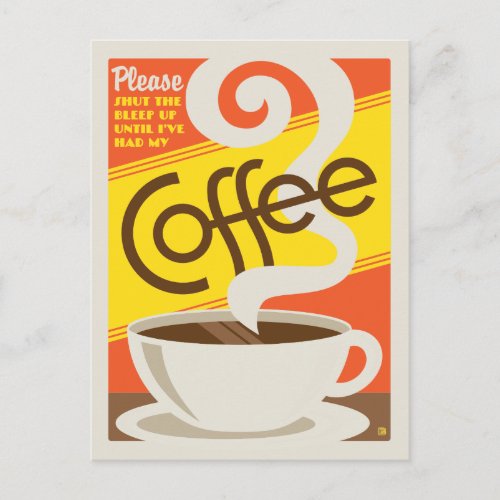Shut up Coffee Postcard