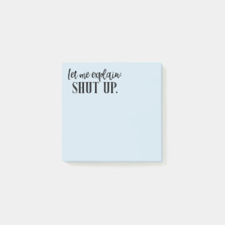 Shut Up Funny Snarky Office Supplies Insult Joke Post-it Notes