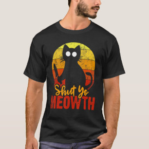 Shut Your Meowth Gory Halloween Cat With Knife Mur T-Shirt