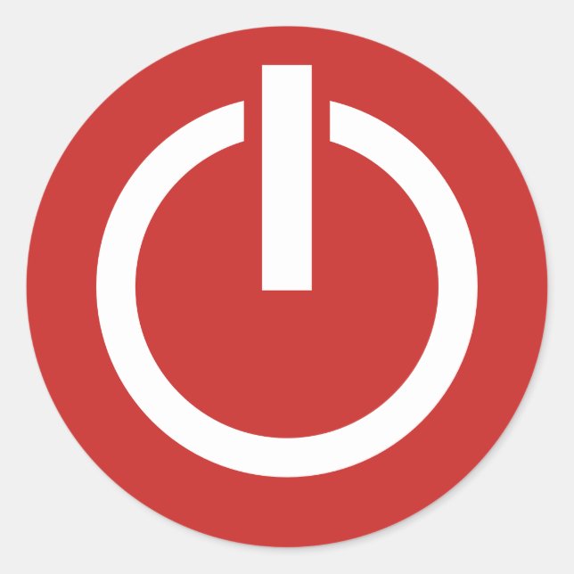 Shutdown logo icon round power button stickers (Front)