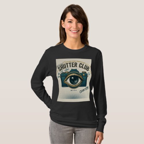 Shutter Club Camera Long Sleeve T-Shirt