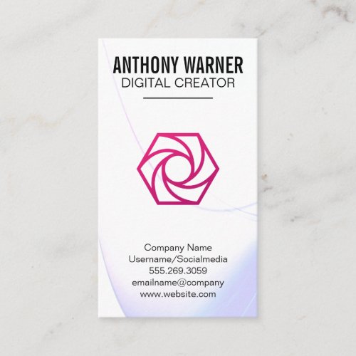 Shutter Lens Icon  Content Creator Business Card