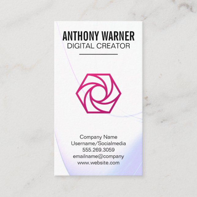 Shutter Lens Icon | Content Creator Business Card (Front)