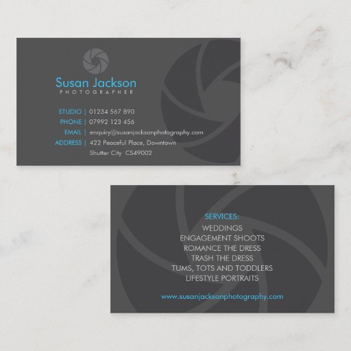 Customizable Shutter Logo Photography Business Card