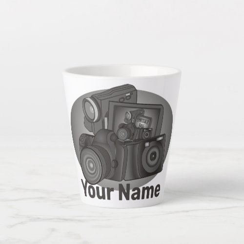 Shutterbug Cameras Personalized  Photographer Latte Mug