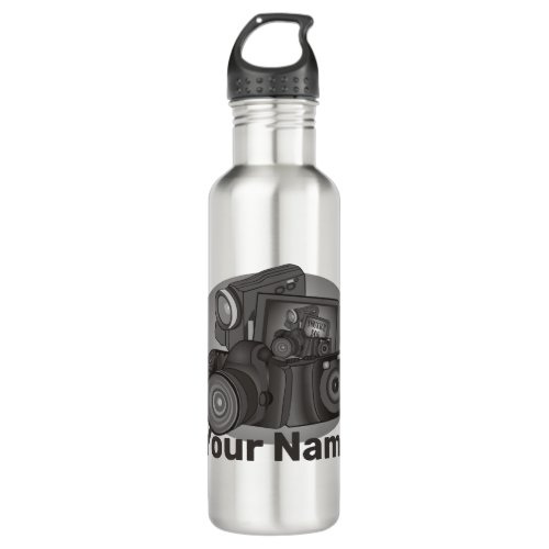 Shutterbug Cameras Personalized  Photographer Stainless Steel Water Bottle