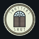 Shutters Shut! Magnet<br><div class="desc">Are you infuriated by artificial shutters that can't possibly protect a window twice their width? Do YOU want to spread awareness about good window treatment etiquette? Now you can, with this cute reminder from McMansionHell.</div>