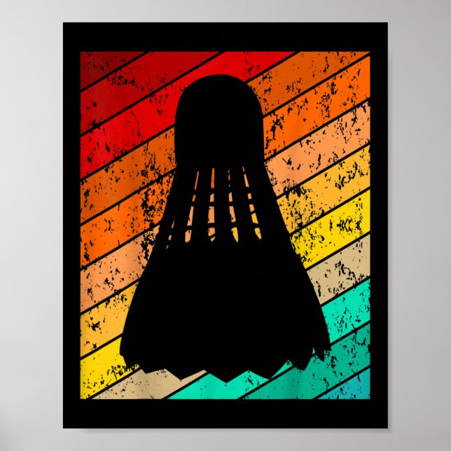 Shuttle, Badminton Ball Player, Vintage Retro  Poster (Front)