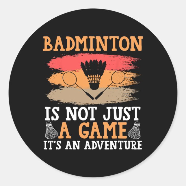 Shuttle Badminton  Classic Round Sticker (Front)