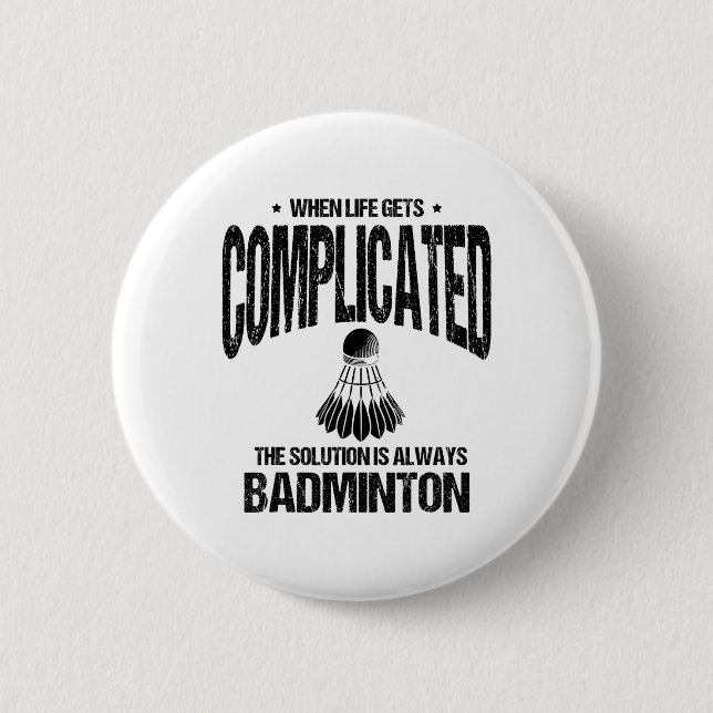 Shuttle Badminton Player  Button (Front)