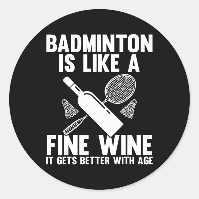 Shuttle Badminton Player  Classic Round Sticker (Front)