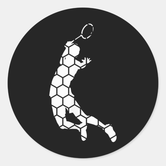 Shuttle Badminton Squash Badminton Player  Classic Round Sticker (Front)