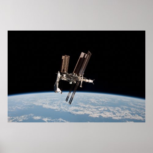 Shuttle Docks With The International Space Station Poster