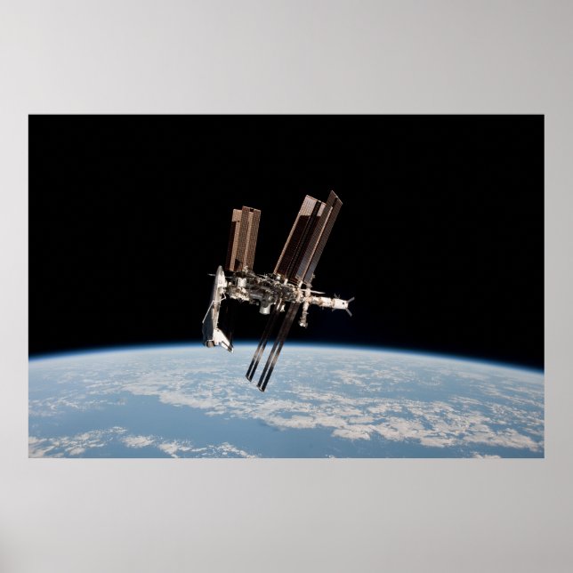 Shuttle Docks With The International Space Station Poster (Front)