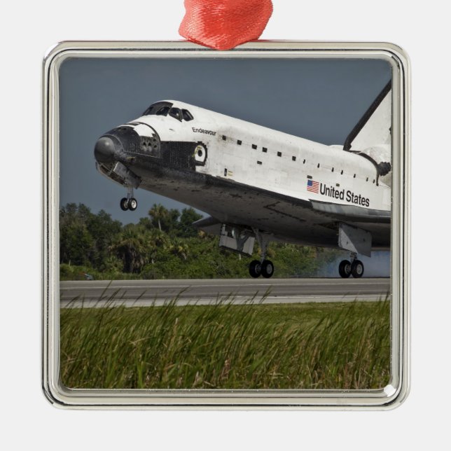 Shuttle Endeavour landing Kennedy Space Center Metal Ornament (Front)