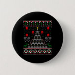 Shuttle Graphic Badminton Player Gift Ugly Christm Button