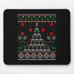 Shuttle Graphic Badminton Player Gift Ugly Christm Mouse Pad