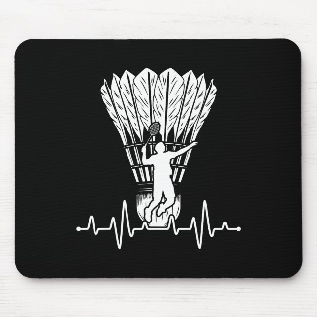 Shuttle Heartbeat Badminton  Mouse Pad (Front)