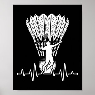 Shuttle Heartbeat Badminton  Poster