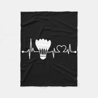 Shuttle Heartbeat Funny Badminton Player Gift Fleece Blanket