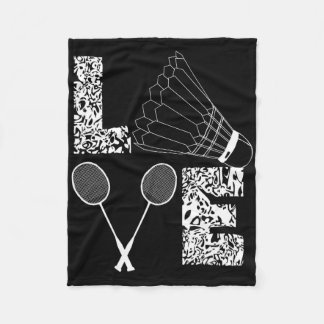 Shuttle Love Badminton Lover Racquet Smashs  Fleece Blanket