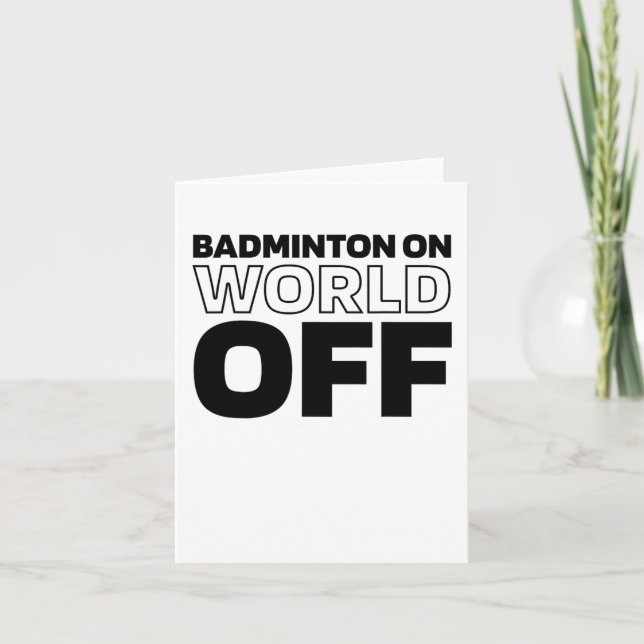 Shuttle Racket - Court Racquet Badminton On World  Card (Front)