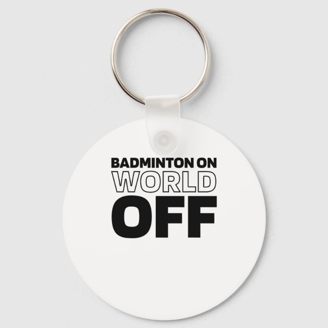 Shuttle Racket - Court Racquet Badminton On World  Keychain (Front)