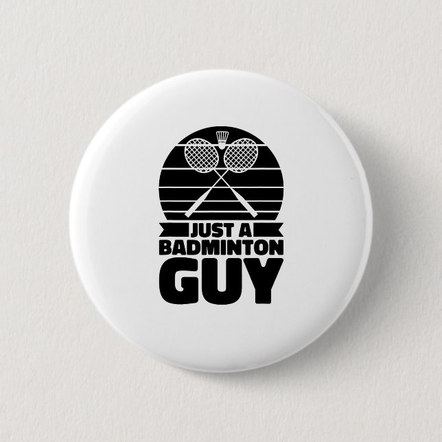 Shuttle Racquet Court Racket - Team Just A Badmint Button (Front)