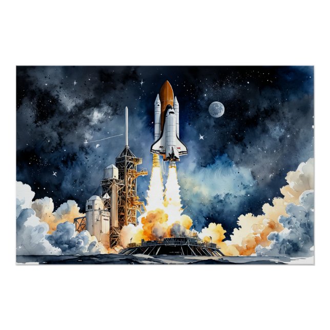 Shuttle taking off poster (Front)