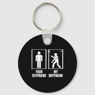 Shuttle Your Boyfriend My Boyfriend Funny Badminto Keychain
