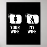 Shuttle Your Wife My Wife Husnd Funny Dminton  Poster