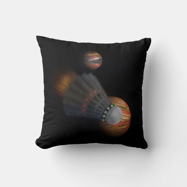 Shuttlecock Throw Pillow (Front)