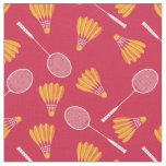 Shuttlecocks with badminton rackets - red fabric
