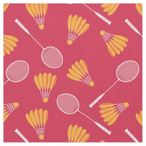 Shuttlecocks with badminton rackets - red fabric