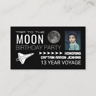 Shuttles Trip to the Moon, Birthday Party Ticket Enclosure Card