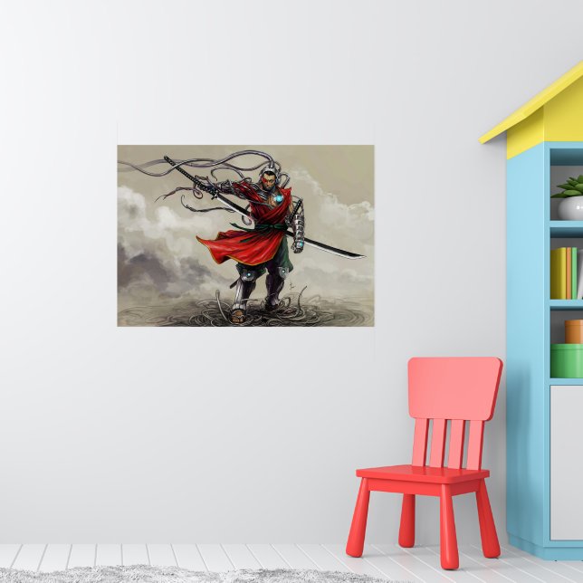 SHWANN: The Futuristic Samurai DJ Print | Zazzle