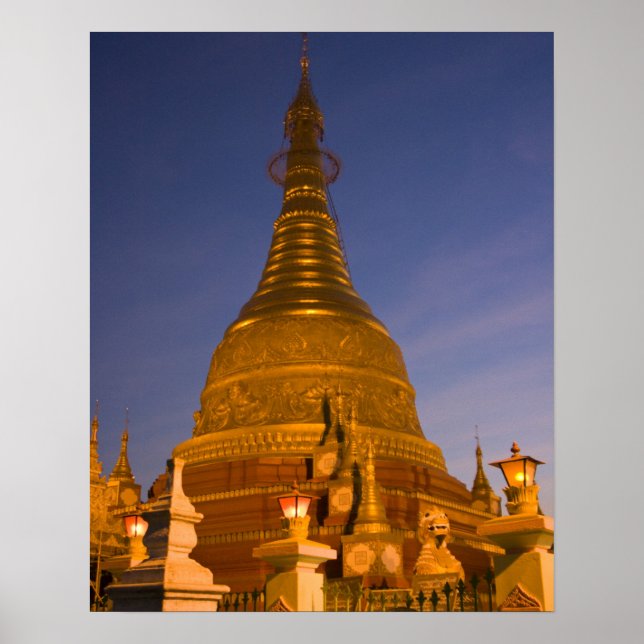 Shwe Myin Tin Temple, dusk, Make Tehi Lar, Poster (Front)