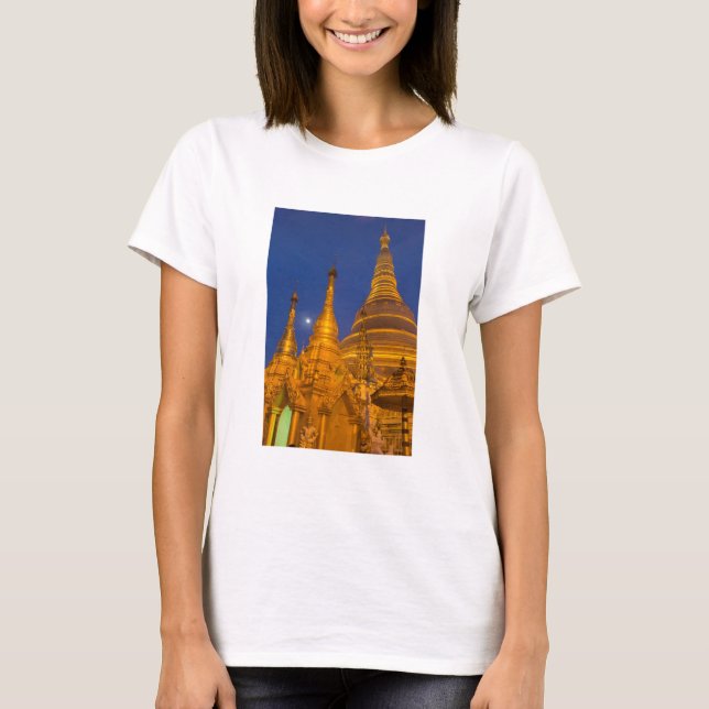 Shwedagon Pagoda at night, Myanmar T-Shirt (Front)