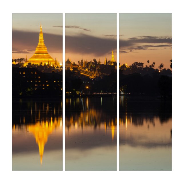 Shwedagon Pagoda, Myanmar, Yangon Triptych (Front)