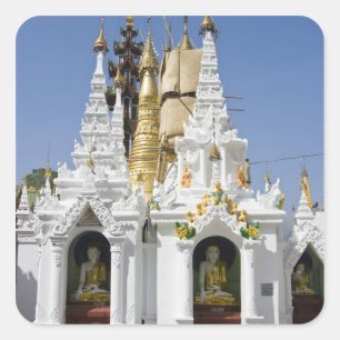 Shwedagon Pagoda (Paya), large temple site that 2 Square Sticker