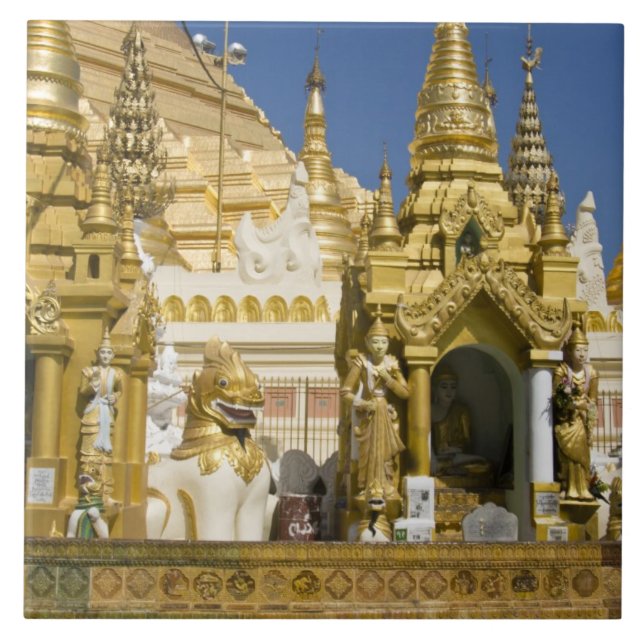 Shwedagon Pagoda (Paya), large temple site that Ceramic Tile (Front)