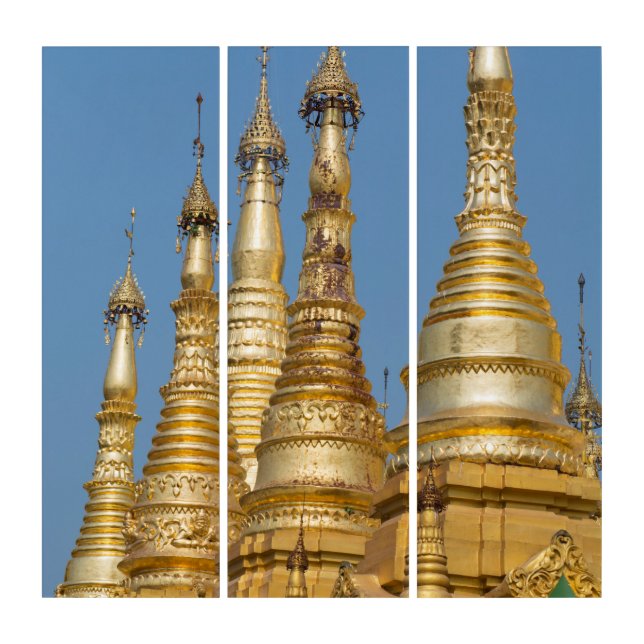 Shwedagon Pagoda Spires Triptych (Front)