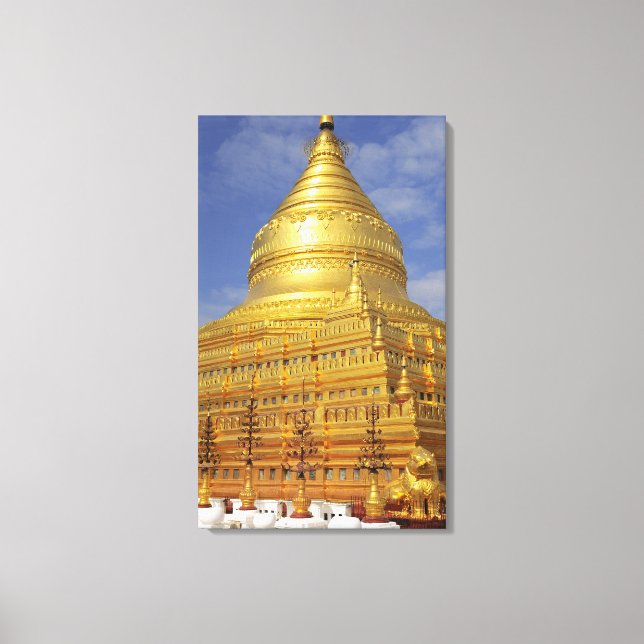 Shwezigon Pagoda in Bagan, Bagan (Pagan), 2 Canvas Print (Front)