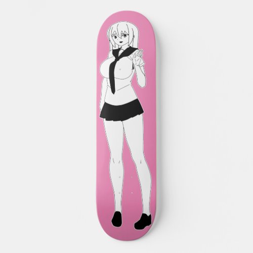 Shy Anime School Girl Skateboard Deck