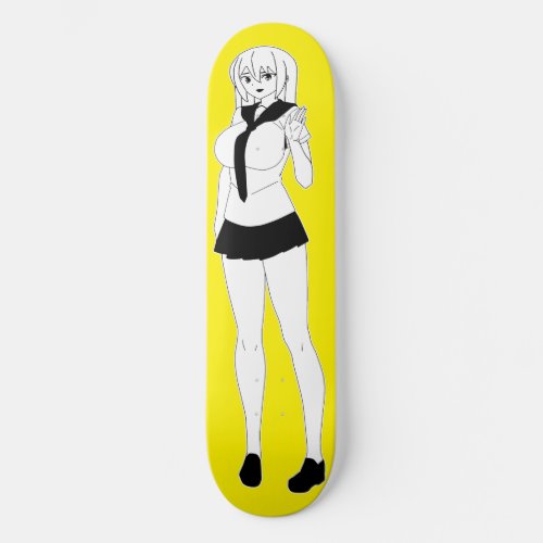 Shy Anime School Girl Skateboard Deck