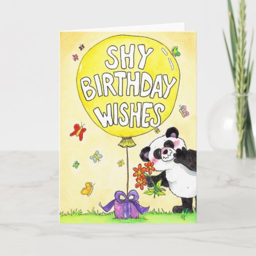 Shy Birthday Wishes greeting card by Nicole Janes | Zazzle