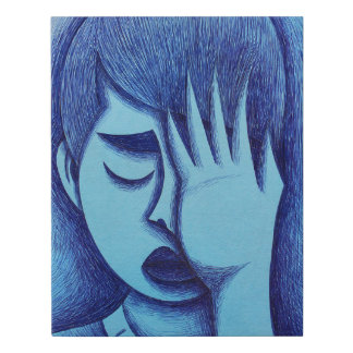 Shy boy faux canvas print