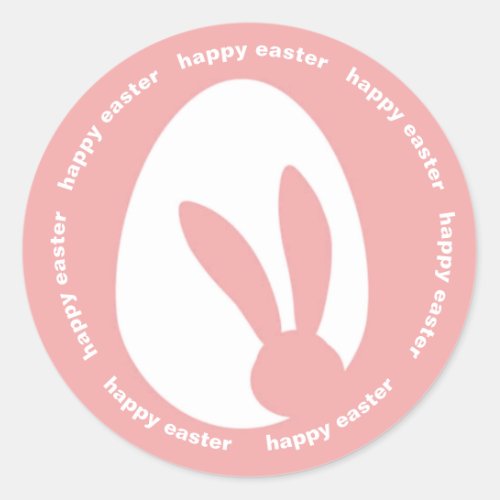 Shy Bunny Easter Classic Round Sticker