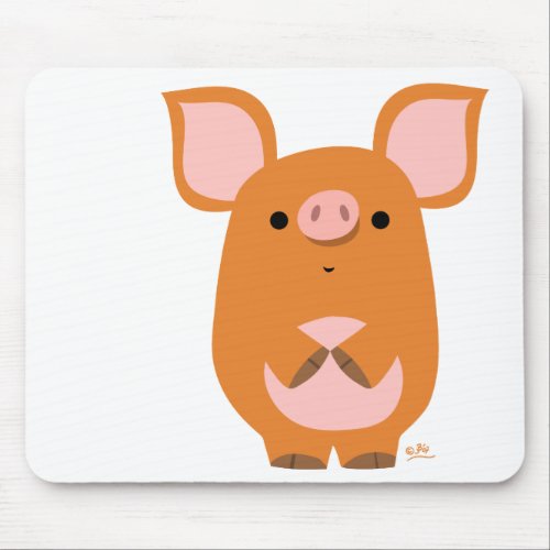 Shy Cartoon Pig mousepad